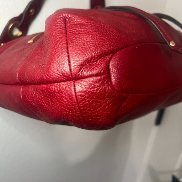 B. Makowsky Red Leather Hobo Bag - Picture 8 of 15